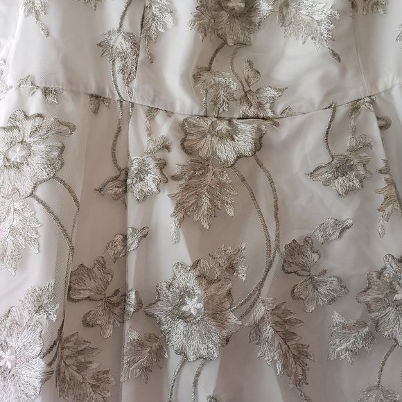 Calvin Klein Women's Metallic High Low Gown Dress - Picture 5 of 8